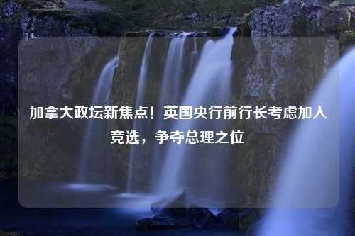 加拿大政坛新焦点！英国央行前行长考虑加入竞选，争夺总理之位