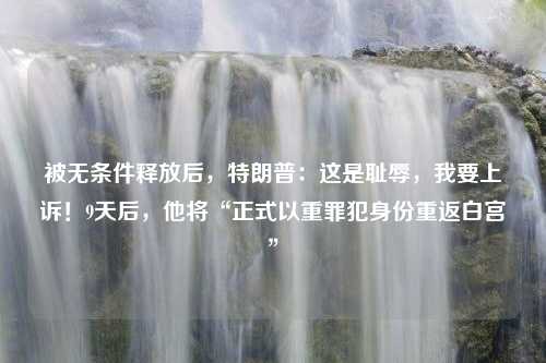 被无条件释放后，特朗普：这是耻辱，我要上诉！9天后，他将“正式以重罪犯身份重返白宫”